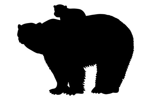 طرح برش لیزری مامان بچه خرس در حال بازی سیلوئت - laser cut mama baby bear playing silhouette ve - برای دستگاه CNC چوب و لیزر (سی ان سی)