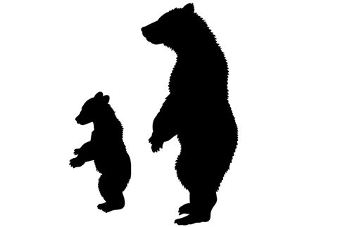 طرح برش لیزری مامان بچه خرس سیلوئت - laser cut mama baby bear silhouette ve - برای دستگاه CNC چوب و لیزر (سی ان سی)