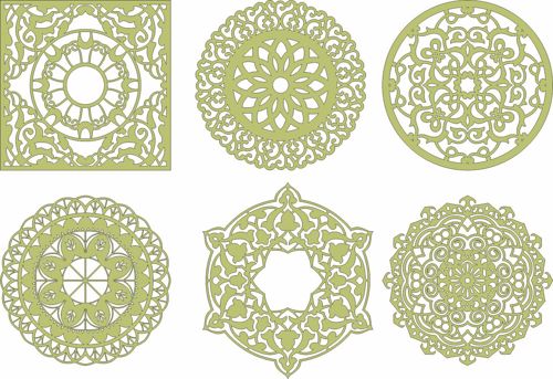 طرح تزئینات ماندالا برش لیزری زیورآلات - laser cut mandala decorations ornament ve - برای دستگاه CNC چوب و لیزر (سی ان سی)