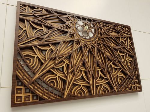 طرح نقاشی ماندالا برش لیزری - laser cut mandala panel drawing ve - برای دستگاه CNC چوب و لیزر (سی ان سی)