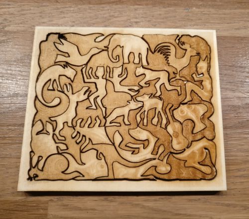 طرح برش لیزری mc escher mosaic ii - laser cut m c escher mosaic ii ve - برای دستگاه CNC چوب و لیزر (سی ان سی)
