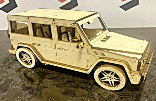 طرح پازل سه بعدی مرسدس بنز جی کلاس با برش لیزری - laser cut mercedes benz g class 3d puzzle ve - برای دستگاه CNC چوب و لیزر (سی ان سی)