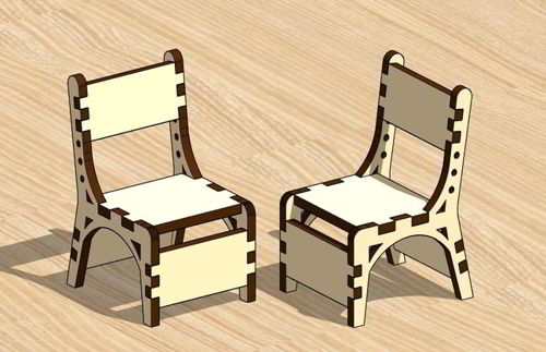 طرح صندلی مینیاتوری برش لیزری خانه عروسکی مبلمان اسباب بازی اسباب بازی - laser cut miniature chair dollhouse furniture toy - برای دستگاه CNC چوب و لیزر (سی ان سی)