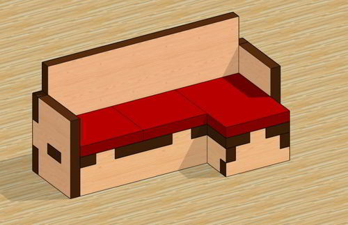 طرح مبل مینیاتوری برش لیزری قاب - laser cut miniature sofa furniture - برای دستگاه CNC چوب و لیزر (سی ان سی)