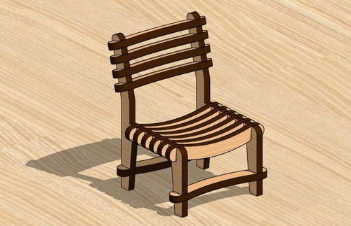 طرح صندلی چوبی مینیاتوری برش لیزری مبلمان خانه عروسکی - laser cut miniature wooden chair dollhouse furniture - برای دستگاه CNC چوب و لیزر (سی ان سی)