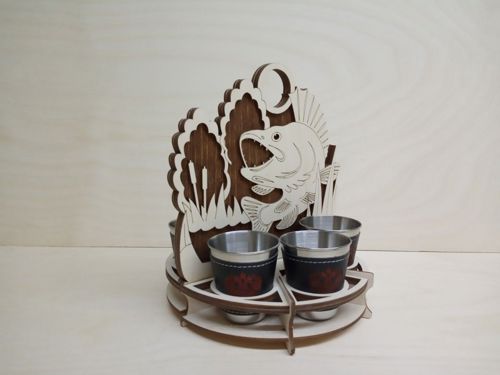 طرح برش لیزری مینی بار نگهدارنده لیوان - laser cut mini bar glass holder ve - برای دستگاه CNC چوب و لیزر (سی ان سی)