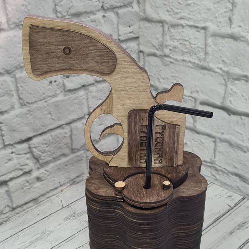 طرح برش لیزری مینی‌بار تپانچه - laser cut minibar pistol ve - برای دستگاه CNC چوب و لیزر (سی ان سی)