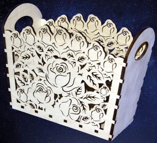 طرح مدل‌های برش لیزری جعبه گل - laser cut models flower box ve - برای دستگاه CNC چوب و لیزر (سی ان سی)