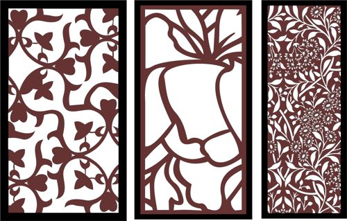 طرح laser-cut-modern-privacy-partition-panels-jali-room-divider-patterns-set