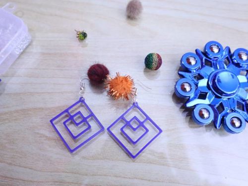 طرح گوشواره‌های مدرن برش لیزری مربعی شکل قاب - laser cut modern square drop earrings ve - برای دستگاه CNC چوب و لیزر (سی ان سی)