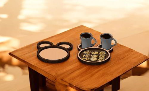 طرح سینی صبحانه مدرن برش لیزری برای میان وعده دسر بشقاب - laser cut modern style breakfast tray for snack dessert platters ve - برای دستگاه CNC چوب و لیزر (سی ان سی)