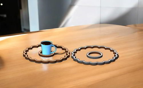 طرح سینی مدرن برش لیزری برای بشقاب میان وعده دسر - laser cut modern tray for snack dessert platters ve - برای دستگاه CNC چوب و لیزر (سی ان سی)