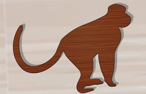 طرح میمون برش لیزری دو بعدی شکل - laser cut monkey 2d shape - برای دستگاه CNC چوب و لیزر (سی ان سی)