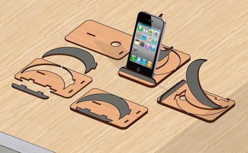 طرح برش لیزری طرح ماه برای گوشی پایه گوشی - laser cut moon design phone stand - برای دستگاه CNC چوب و لیزر (سی ان سی)