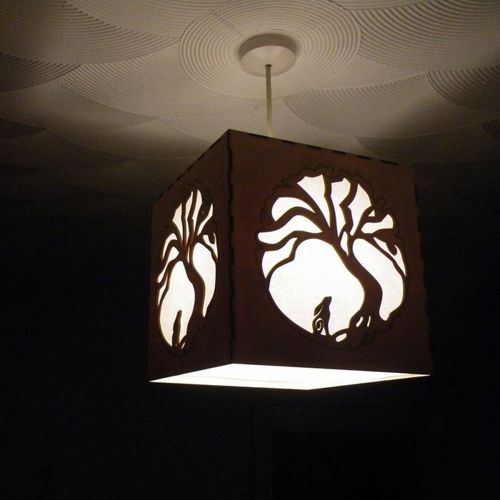 طرح چراغ سقفی ماه خرگوش برش لیزری - laser cut moon rabbit ceiling lamp - برای دستگاه CNC چوب و لیزر (سی ان سی)