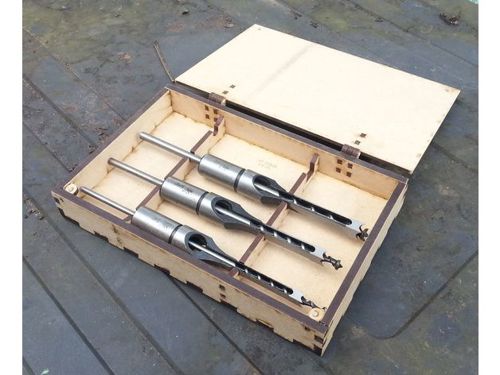 طرح برش لیزری مورچین اسکنر جعبه - laser cut mortiser chisel box - برای دستگاه CNC چوب و لیزر (سی ان سی)