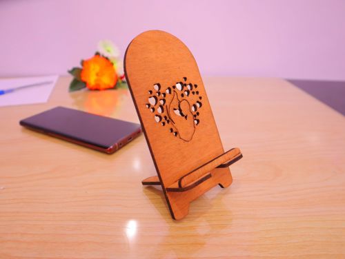 طرح پایه گوشی چوبی روز مادر برش لیزری پوشش - laser cut mothers day wooden phone stand ve - برای دستگاه CNC چوب و لیزر (سی ان سی)