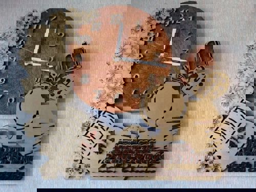 طرح برش لیزری چندلایه دکور الگوی ساعت - laser cut multilayer decor pattern clock ve - برای دستگاه CNC چوب و لیزر (سی ان سی)