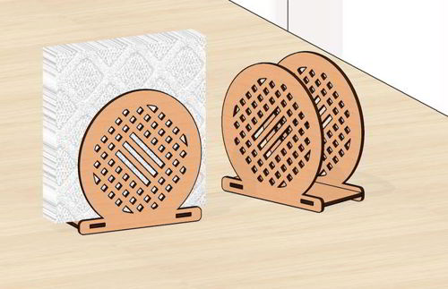 طرح برش لیزری جای دستمال نیاز - laser cut napkin holder - برای دستگاه CNC چوب و لیزر (سی ان سی)