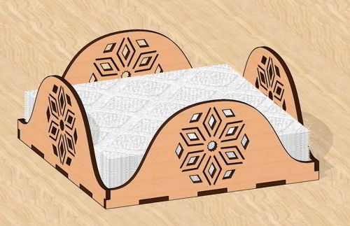 طرح جای دستمال برش لیزری جای دستمال - laser cut napkin holder tissue holder ve - برای دستگاه CNC چوب و لیزر (سی ان سی)