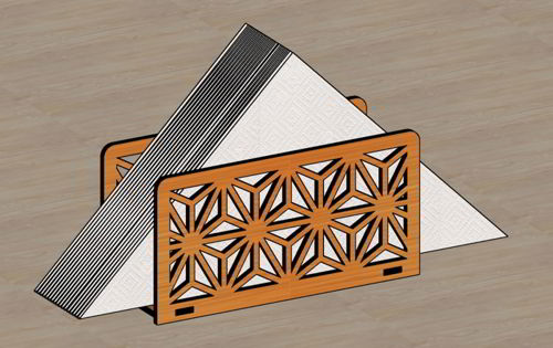 طرح laser-cut-napkin-holder-tissue-tray-wood-tissue-paper-holder-serviette-holder