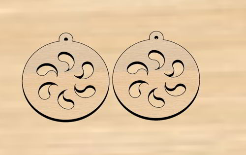 طرح گوشواره‌های آویز چوب طبیعی برش لیزری هزینه - laser cut natural wood dangle earrings ve - برای دستگاه CNC چوب و لیزر (سی ان سی)