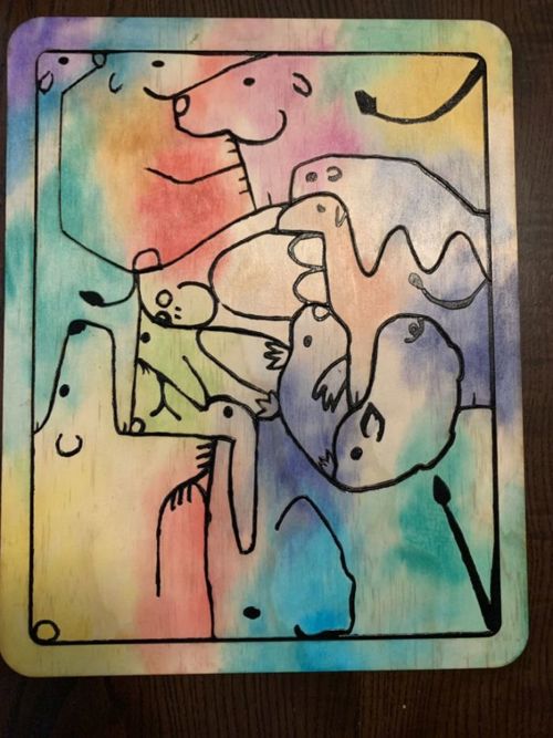 طرح حیوانات تو در تو با برش لیزری پازل - laser cut nested animals puzzle ve jpeg - برای دستگاه CNC چوب و لیزر (سی ان سی)