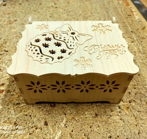طرح جعبه هدیه سال نو برش لیزری جعبه عید - laser cut new year gift box eve box - برای دستگاه CNC چوب و لیزر (سی ان سی)