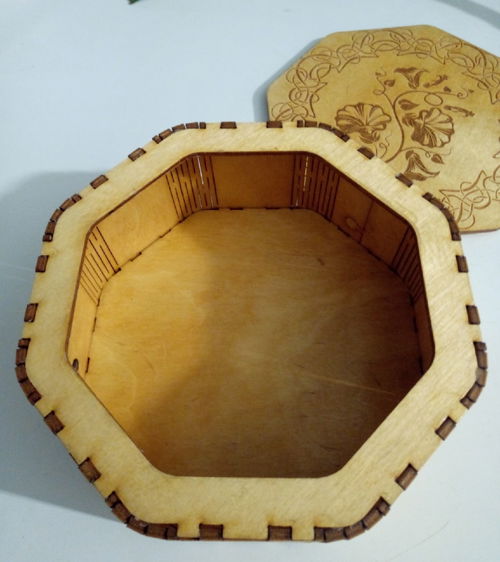 طرح جعبه چوبی هشت ضلعی برش لیزری - laser cut octagon wooden box - برای دستگاه CNC چوب و لیزر (سی ان سی)