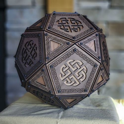 طرح لامپ هشت‌وجهی برش لیزری لامپ - laser cut octahedron lamp ve - برای دستگاه CNC چوب و لیزر (سی ان سی)