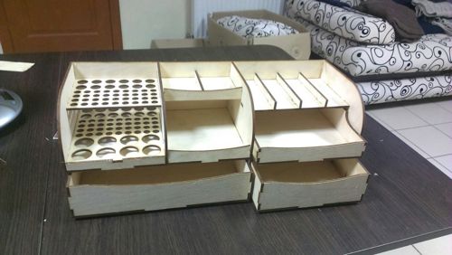 طرح برش لیزری سازمان‌دهنده پازل سه‌بعدی - laser cut organizer 3d puzzle ve - برای دستگاه CNC چوب و لیزر (سی ان سی)