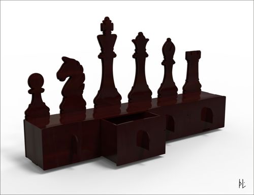 طرح برش لیزری سازمان‌دهنده شطرنج میلی‌متری - laser cut organizer chess 4mm ve - برای دستگاه CNC چوب و لیزر (سی ان سی)