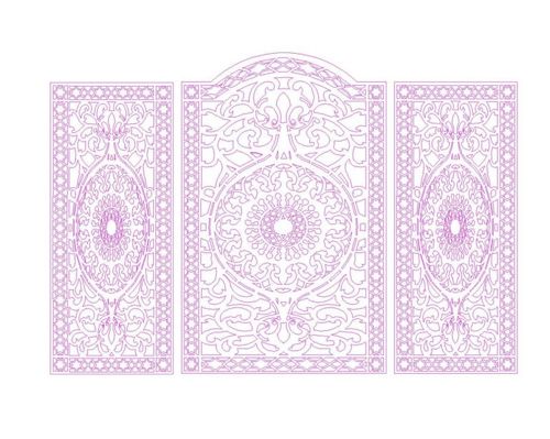 طرح برش لیزری تزئینی الگوی پنل پانل - laser cut ornament pattern panel - برای دستگاه CNC چوب و لیزر (سی ان سی)