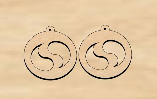طرح گوشواره‌های چوبی بیضی شکل برش لیزری هزینه - laser cut oval wooden fashion earrings - برای دستگاه CNC چوب و لیزر (سی ان سی)