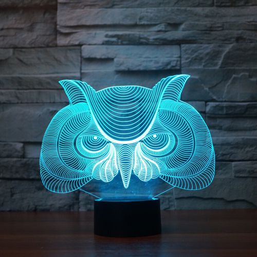طرح چراغ رومیزی طرح جغد با برش لیزری مدل سه بعدی طرح توهم مدل اکریلیک مدل شب نور مدل - laser cut owl 3d illusion desk lamp acrylic night light ve - برای دستگاه CNC چوب و لیزر (سی ان سی)