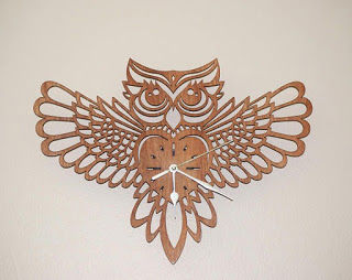 طرح طراحی ساعت جغد برش لیزری - laser cut owl clock design ve - برای دستگاه CNC چوب و لیزر (سی ان سی)
