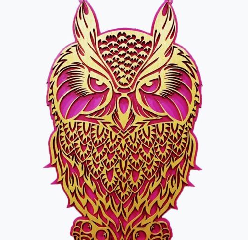 طرح برش لیزری جغد لیزر - laser cut owl - برای دستگاه CNC چوب و لیزر (سی ان سی)