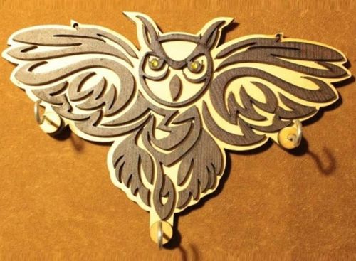 طرح برش لیزری جغد جاکلیدی - laser cut owl key holder ve - برای دستگاه CNC چوب و لیزر (سی ان سی)