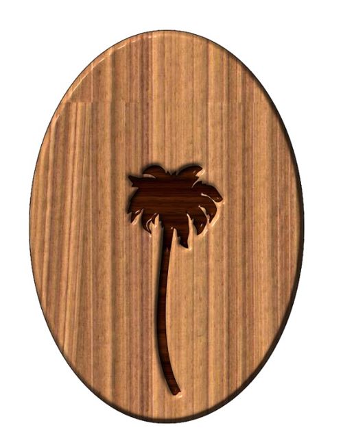 طرح برش لیزری درخت نخل چوبی سه پایه شیشه - laser cut palm tree wooden trivet ve - برای دستگاه CNC چوب و لیزر (سی ان سی)