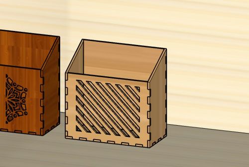 طرح پایه کاغذی برش لیزری خودکار جا مداد جعبه چوبی میلی میلی - laser cut paper stand pen pencil holder wood box 3mm ve - برای دستگاه CNC چوب و لیزر (سی ان سی)