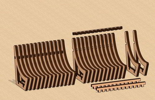 طرح صندلی پارامتری مینیاتوری برش لیزری خانه عروسکی - laser cut parametric miniature chair dollhouse ve - برای دستگاه CNC چوب و لیزر (سی ان سی)