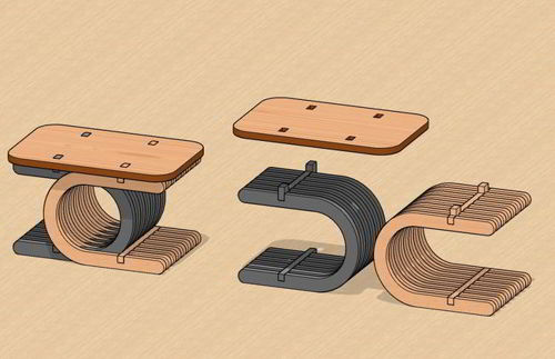 طرح میز پارامتری برش لیزری طراحی مینیاتوری - laser cut parametric table miniature design ve - برای دستگاه CNC چوب و لیزر (سی ان سی)