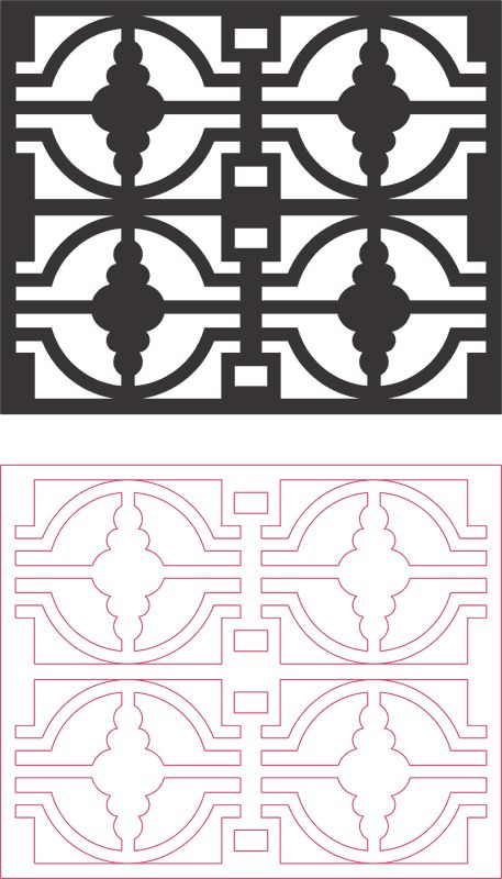 طرح الگوی برش لیزری آهن فرفورژه - laser cut pattern wrought iron - برای دستگاه CNC چوب و لیزر (سی ان سی)
