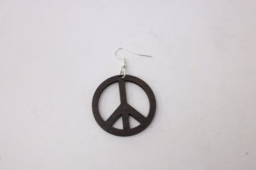 طرح گوشواره علامت صلح برش لیزری - laser cut peace sign earrings - برای دستگاه CNC چوب و لیزر (سی ان سی)