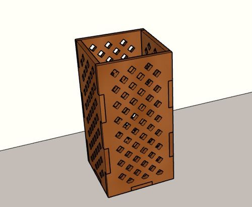 طرح جعبه تزئینی قلم و جا مداد برش لیزری چوب - laser cut pen and pencil holder decorated box from wood - برای دستگاه CNC چوب و لیزر (سی ان سی)