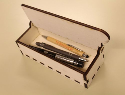 طرح جعبه خودکار برش لیزری میلی متری - laser cut pen box 6mm - برای دستگاه CNC چوب و لیزر (سی ان سی)