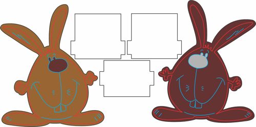 طرح جا مدادی برش لیزری پایه خرگوش - laser cut pencil holder stand rabbit - برای دستگاه CNC چوب و لیزر (سی ان سی)