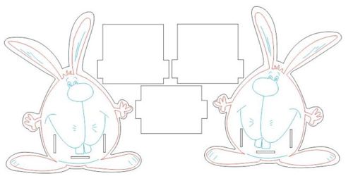 طرح پایه جا مداد برش لیزری خرگوش - laser cut pencil holder stand rabbit ve - برای دستگاه CNC چوب و لیزر (سی ان سی)