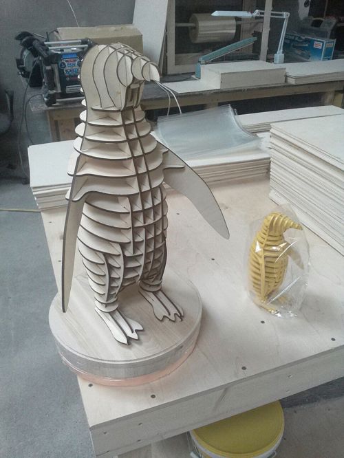 طرح پازل سه بعدی پنگوئن برش لیزری میلی‌متری () - laser cut penguin 3d puzzle 4mm - برای دستگاه CNC چوب و لیزر (سی ان سی)