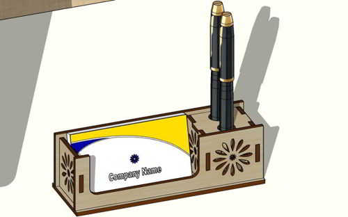 طرح قلم برش لیزری نگهدارنده مداد پایه - laser cut pen holder organizer pencil stand ve - برای دستگاه CNC چوب و لیزر (سی ان سی)